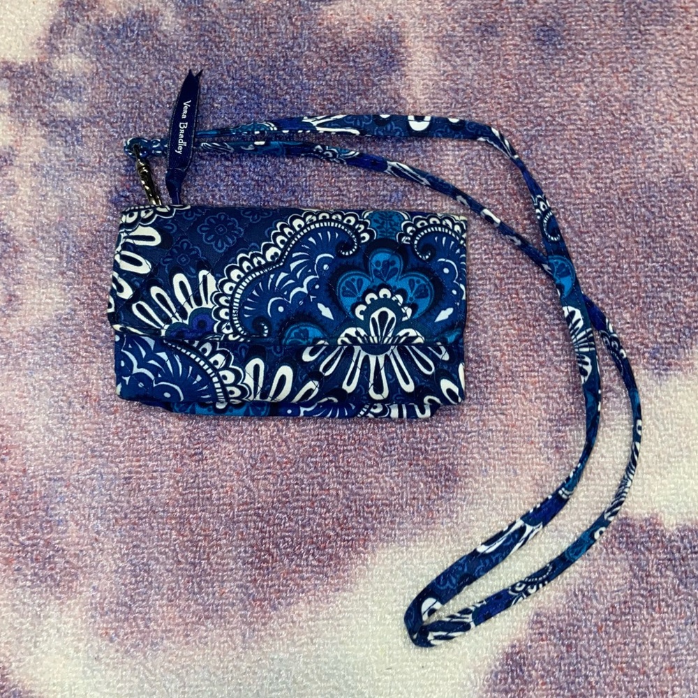SOLD Vera Bradley Blue and White Floral Wallet and Phone Clutch
